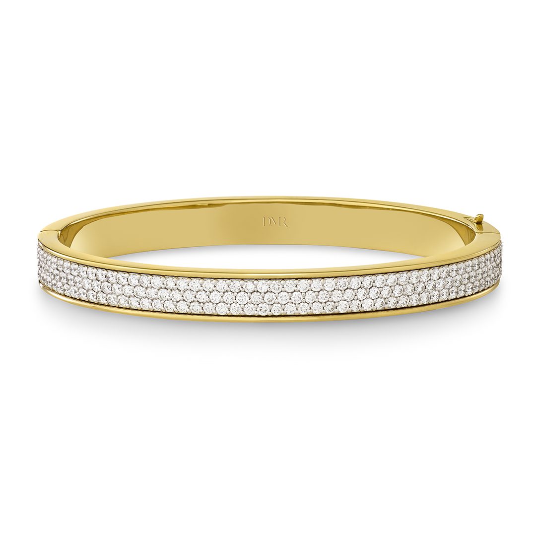 Day Diamonds Yellow & White Gold Pave Diamond Bangle