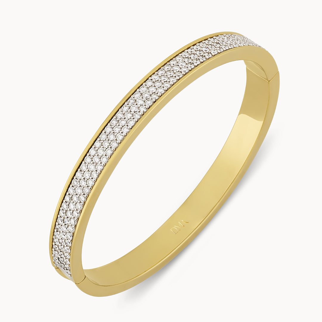 Day Diamonds Yellow & White Gold Pave Diamond Bangle