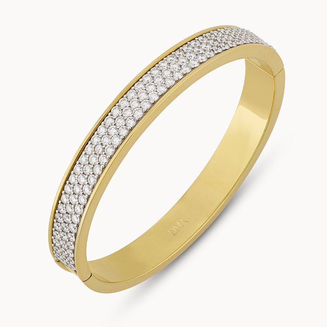 Day Diamonds Yellow & White Gold Pave Diamond Bangle