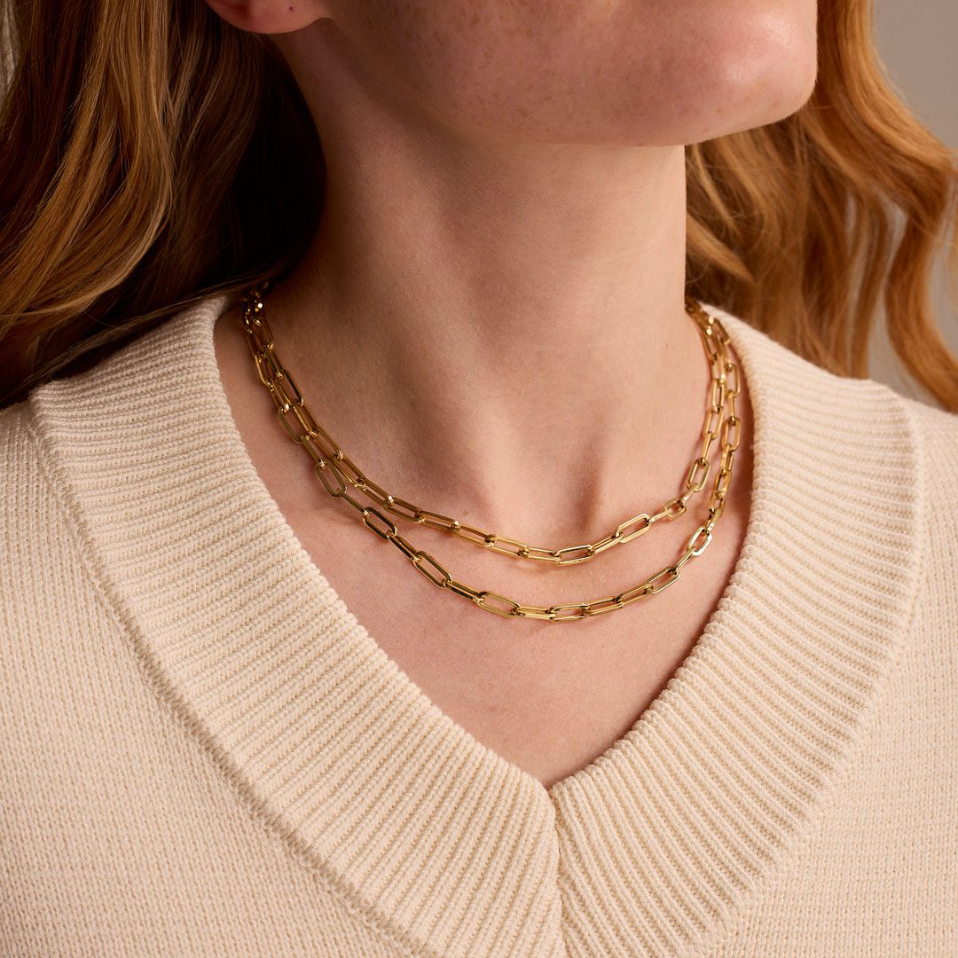 Giallo Yellow Gold Long Link Necklace