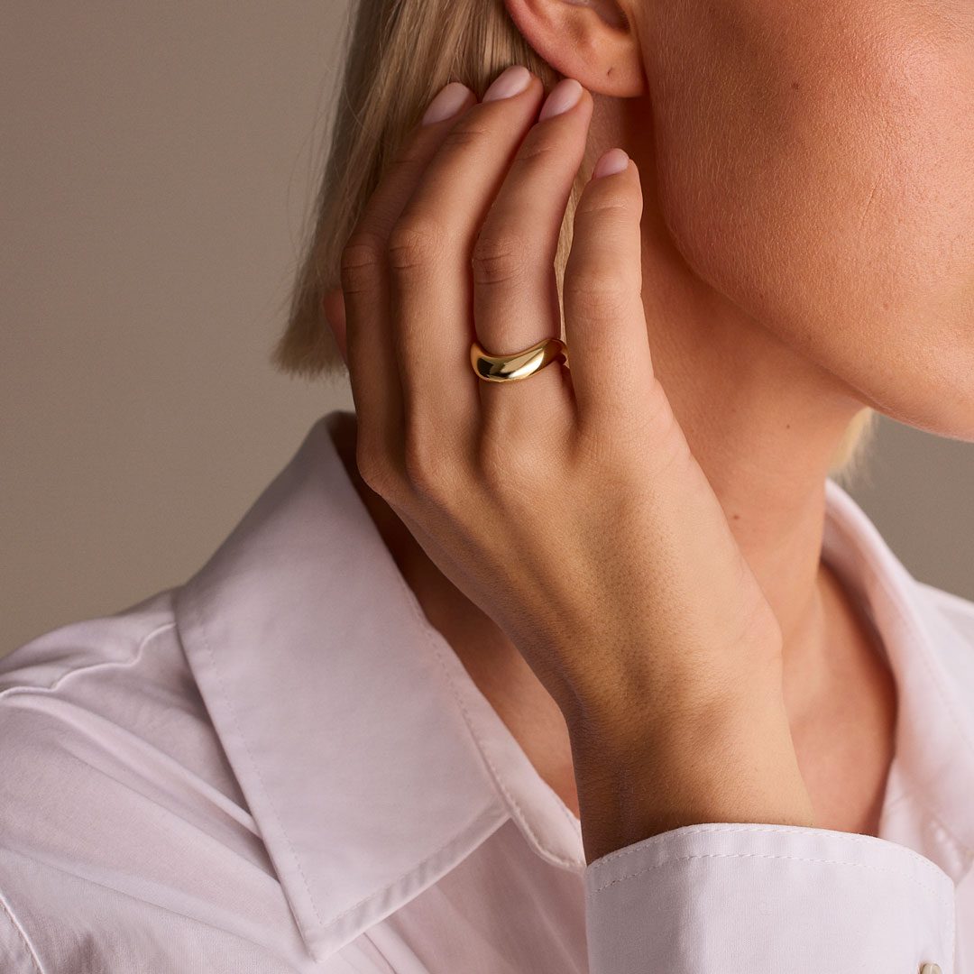 Making Waves Yellow Gold Stacking Ring