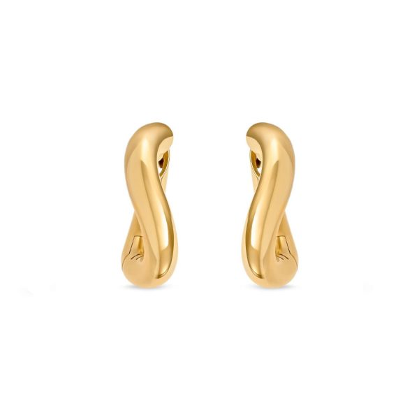 Making Waves Yellow Gold Hoop Earrings