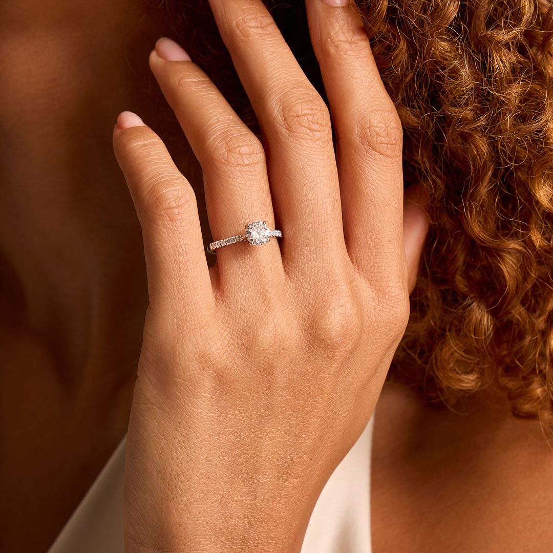 Platinum Round Brilliant Cut Diamond Engagement Ring