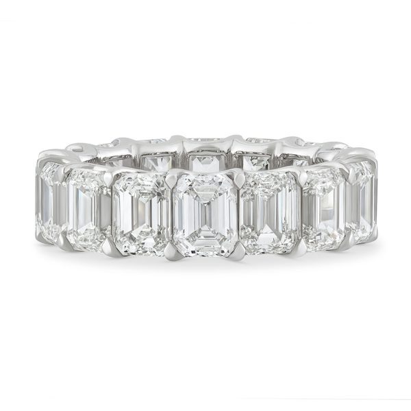 Platinum Emerald Cut Diamond Eternity Ring