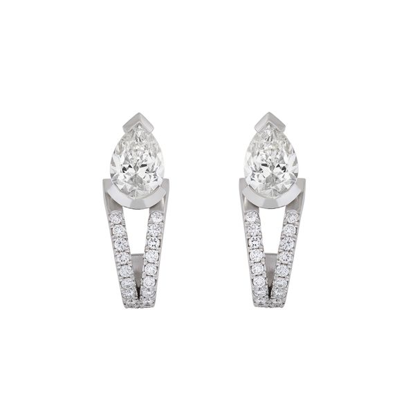 Pearfection White Gold Pear Shape Diamond Earrings