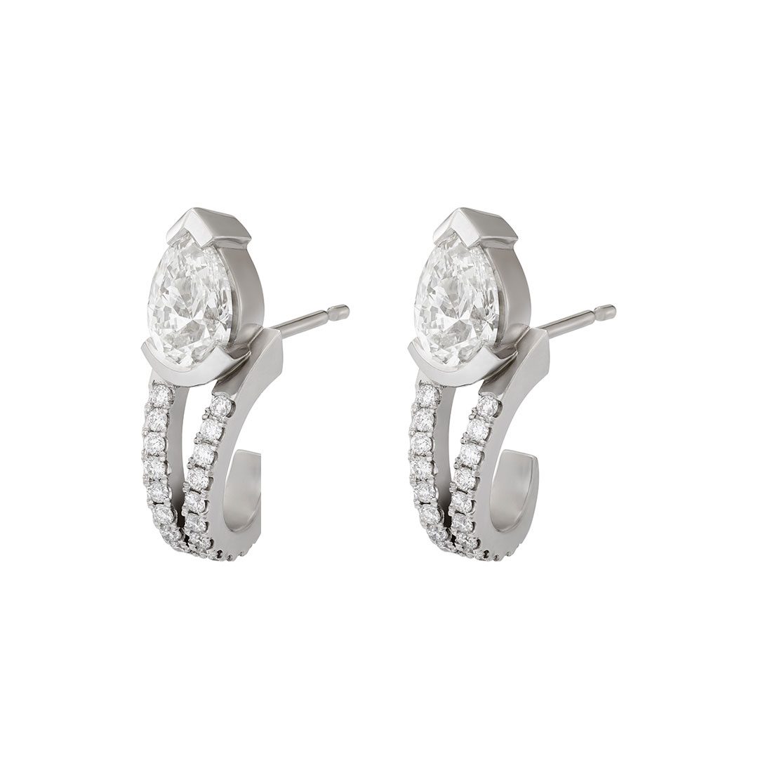 Pearfection White Gold Pear Shape Diamond Earrings
