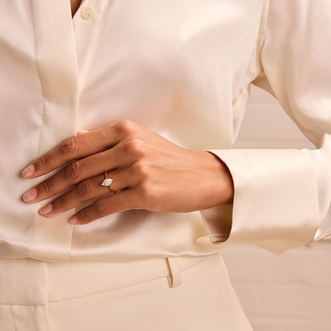 Signature Yellow Gold Marquise Cut Diamond Engagement Ring