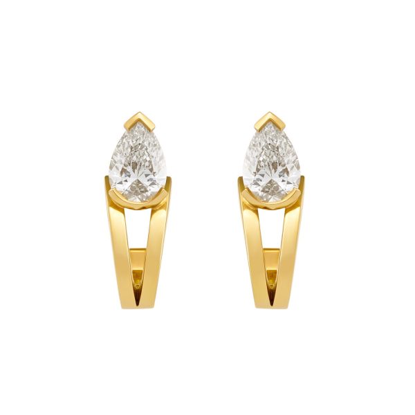 Pearfection White Gold Pear Shape Diamond Earrings