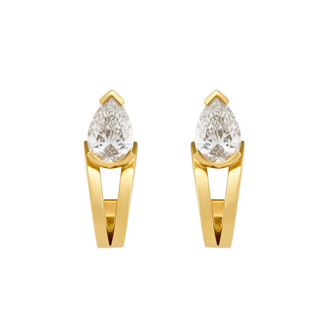 Pearfection White Gold Pear Shape Diamond Earrings