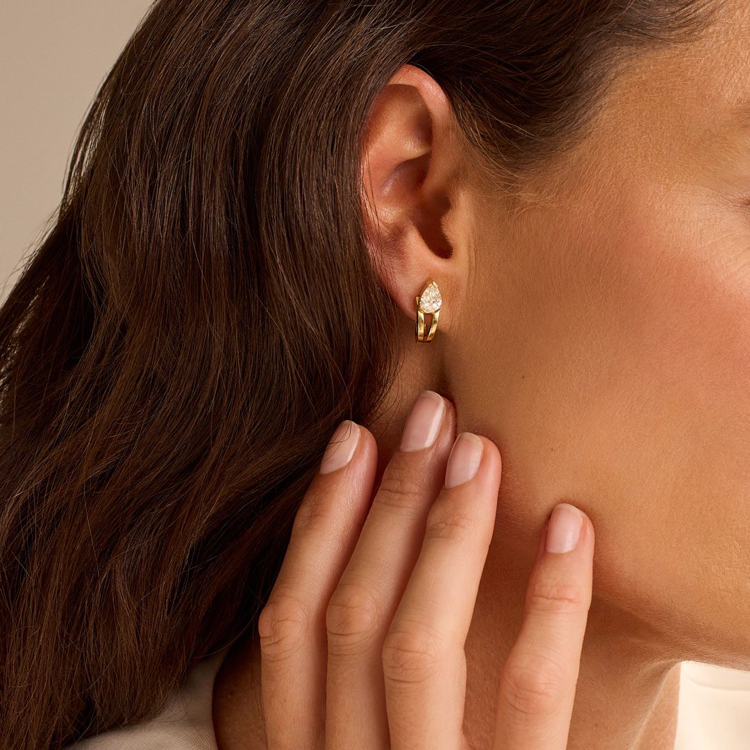 Pearfection Yellow Gold Pear Shape Diamond Earrings