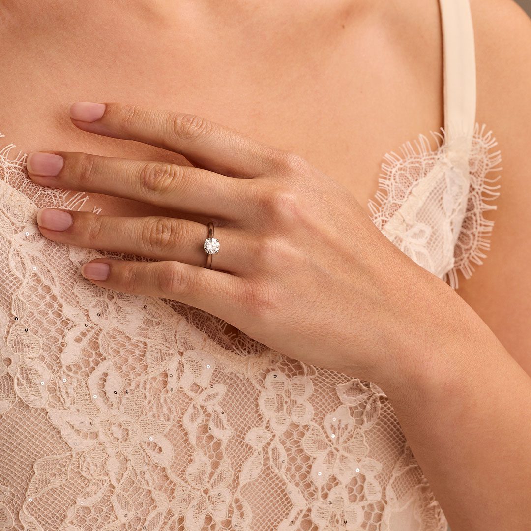 Signature Platinum Round Brilliant Cut Diamond Solitaire Ring