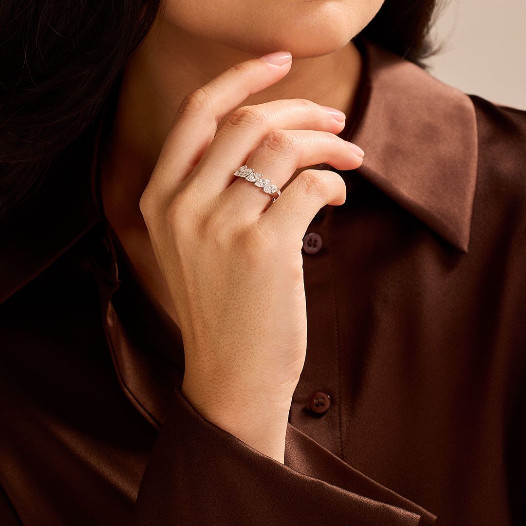 Carat Collection Platinum Marquise Diamond Eternity Ring