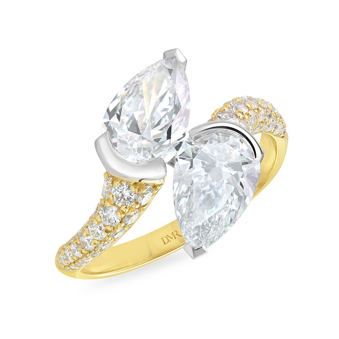 Pearfection Yellow Gold & Platinum Diamond Ring Pearfection Yellow Gold & Platinum Diamond Ring