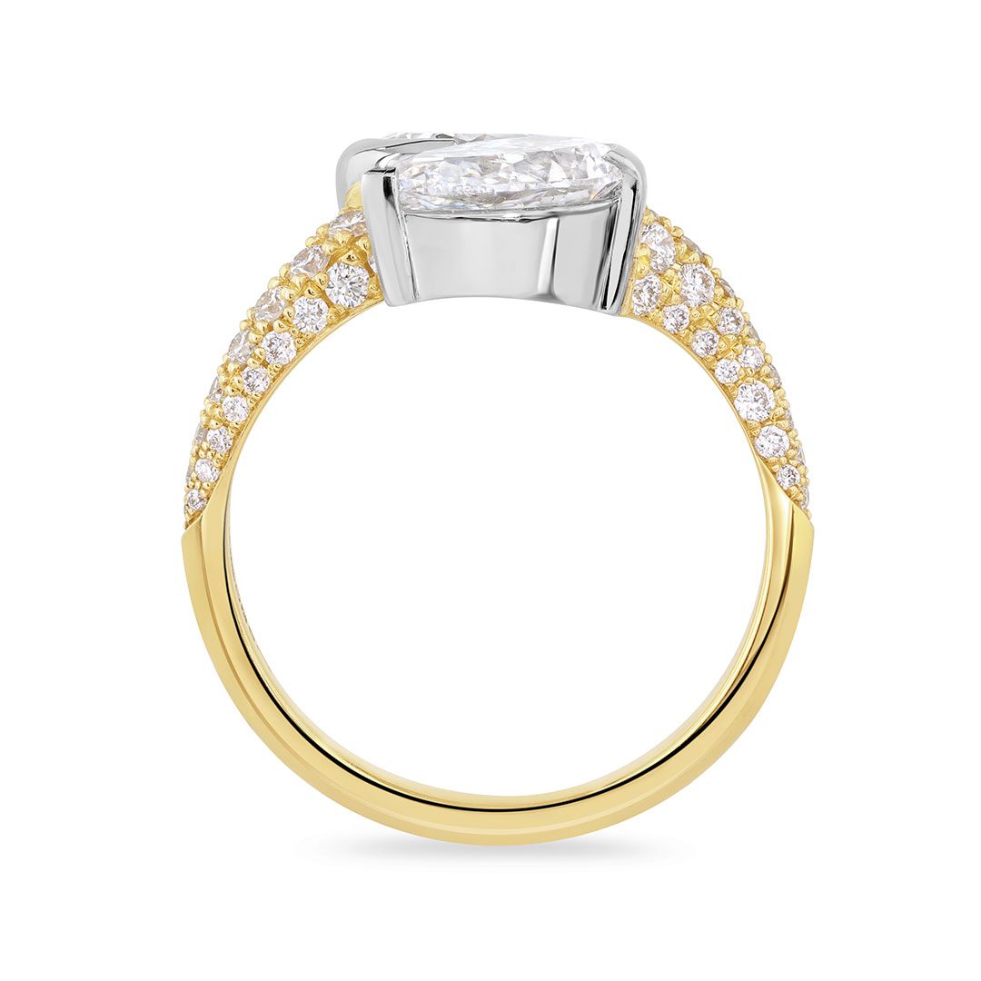 Pearfection Yellow Gold & Platinum Diamond Ring Pearfection Yellow Gold & Platinum Diamond Ring