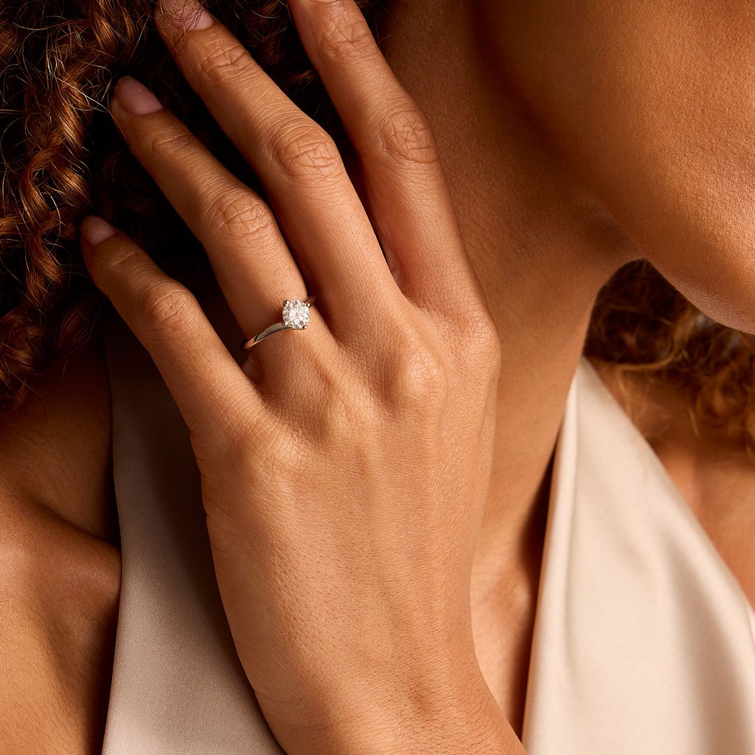 Signature Platinum Round Brilliant Cut Diamond Solitaire Ring