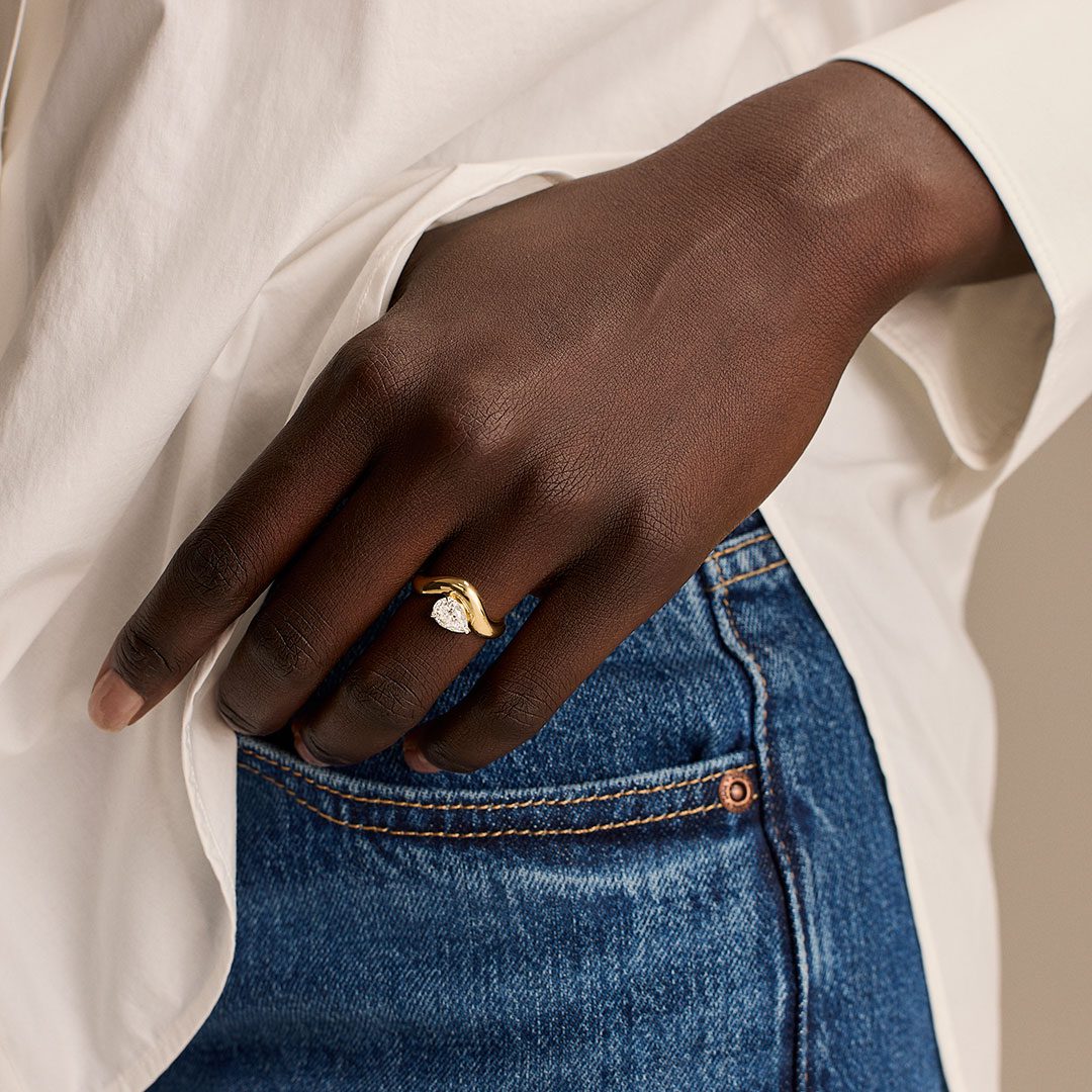 Making Waves Yellow Gold Diamond Ring