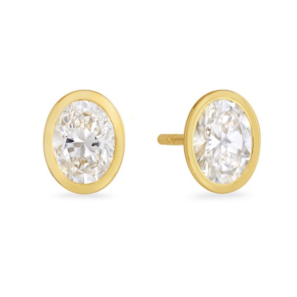 Day Diamonds Yellow Gold Oval Cut Diamond Stud Earrings Day Diamonds Yellow Gold Oval Cut Diamond Stud Earrings