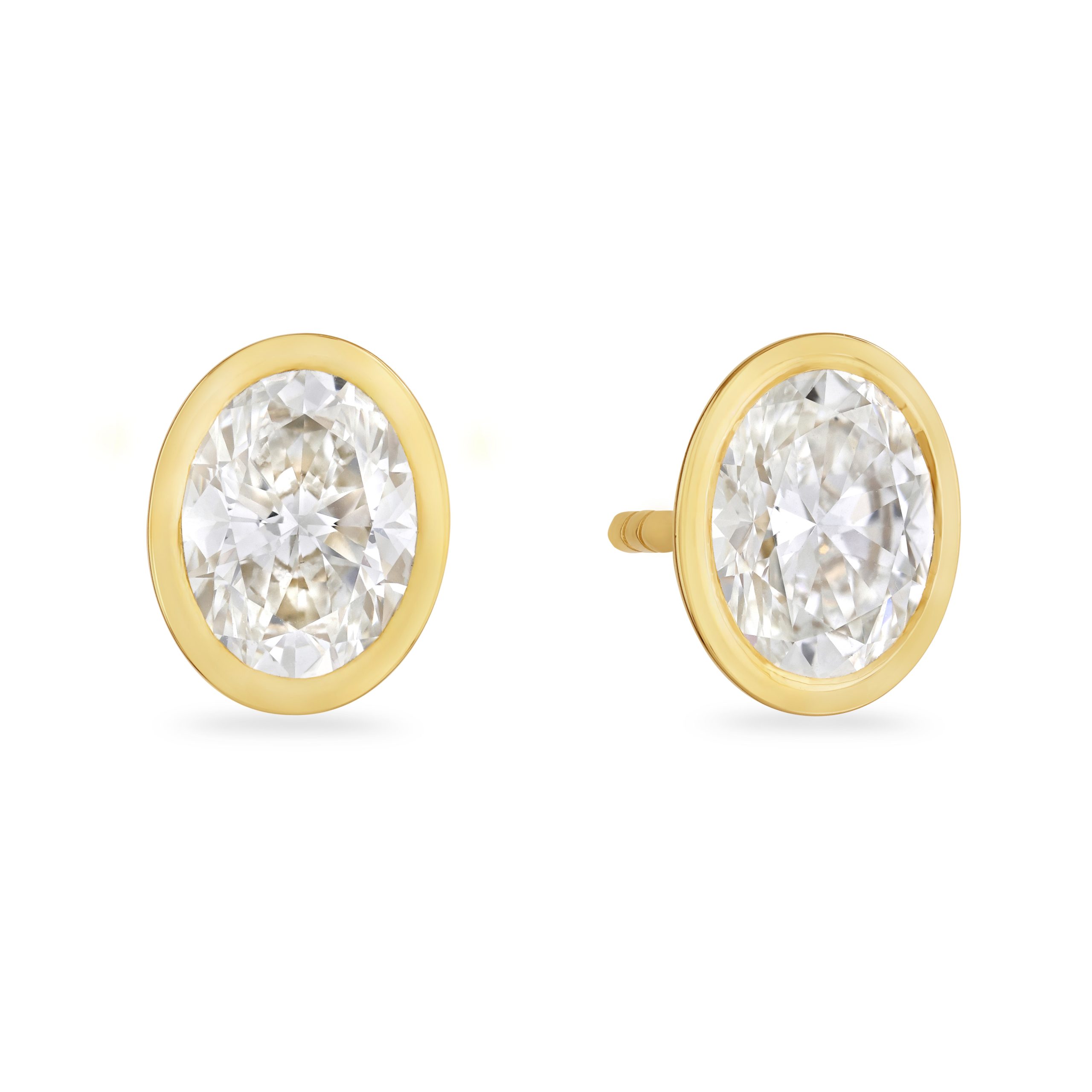 Day Diamonds Yellow Gold Oval Cut Diamond Stud Earrings Day Diamonds Yellow Gold Oval Cut Diamond Stud Earrings