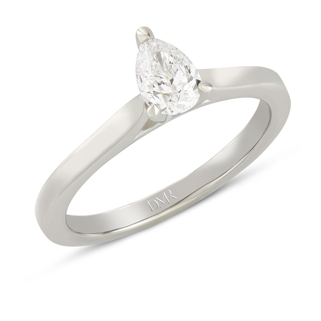 Signature Platinum Pear Shape Diamond Solitaire Ring