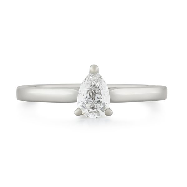 Signature Platinum Pear Shape Diamond Solitaire Ring