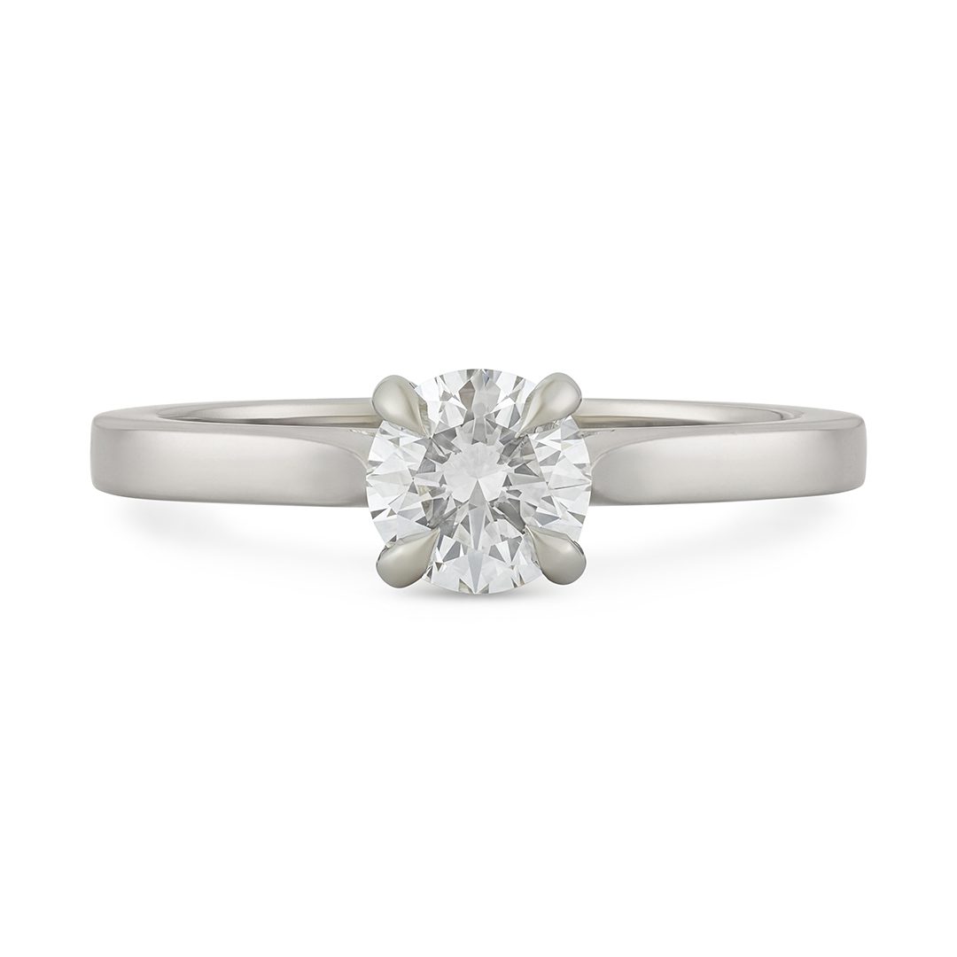 Signature Platinum Round Brilliant Cut Diamond Solitaire Ring Signature Platinum Round Brilliant Cut Diamond Solitaire Ring