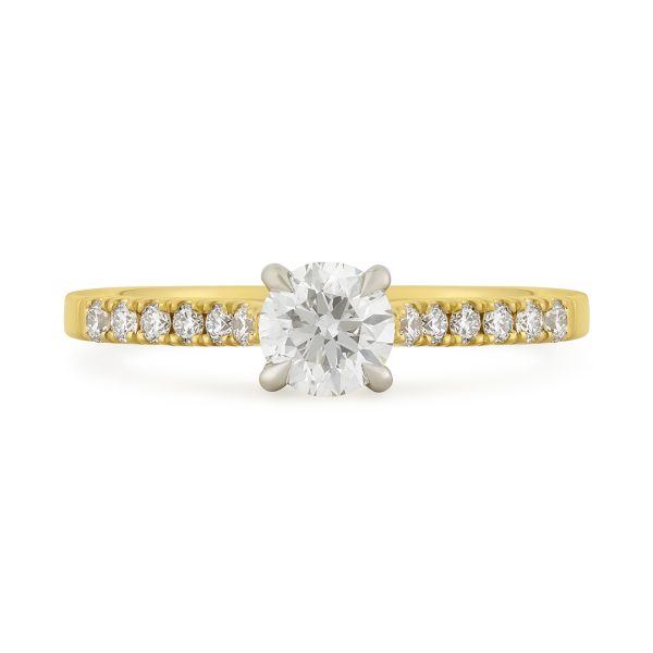 Yellow Gold Round Brilliant Cut Diamond Solitaire Engagement Ring