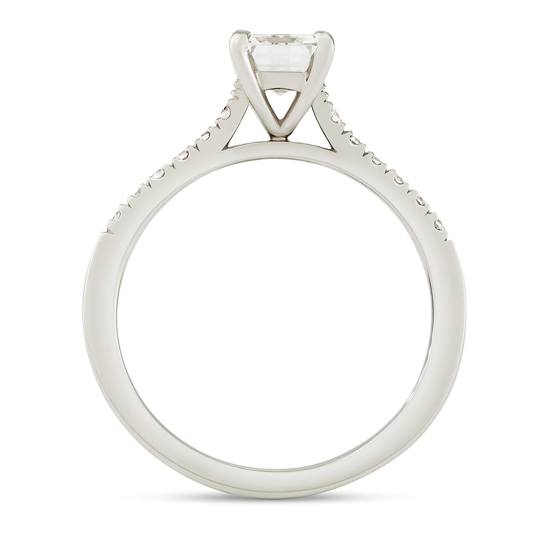 Signature Platinum Emerald Cut Diamond Ring