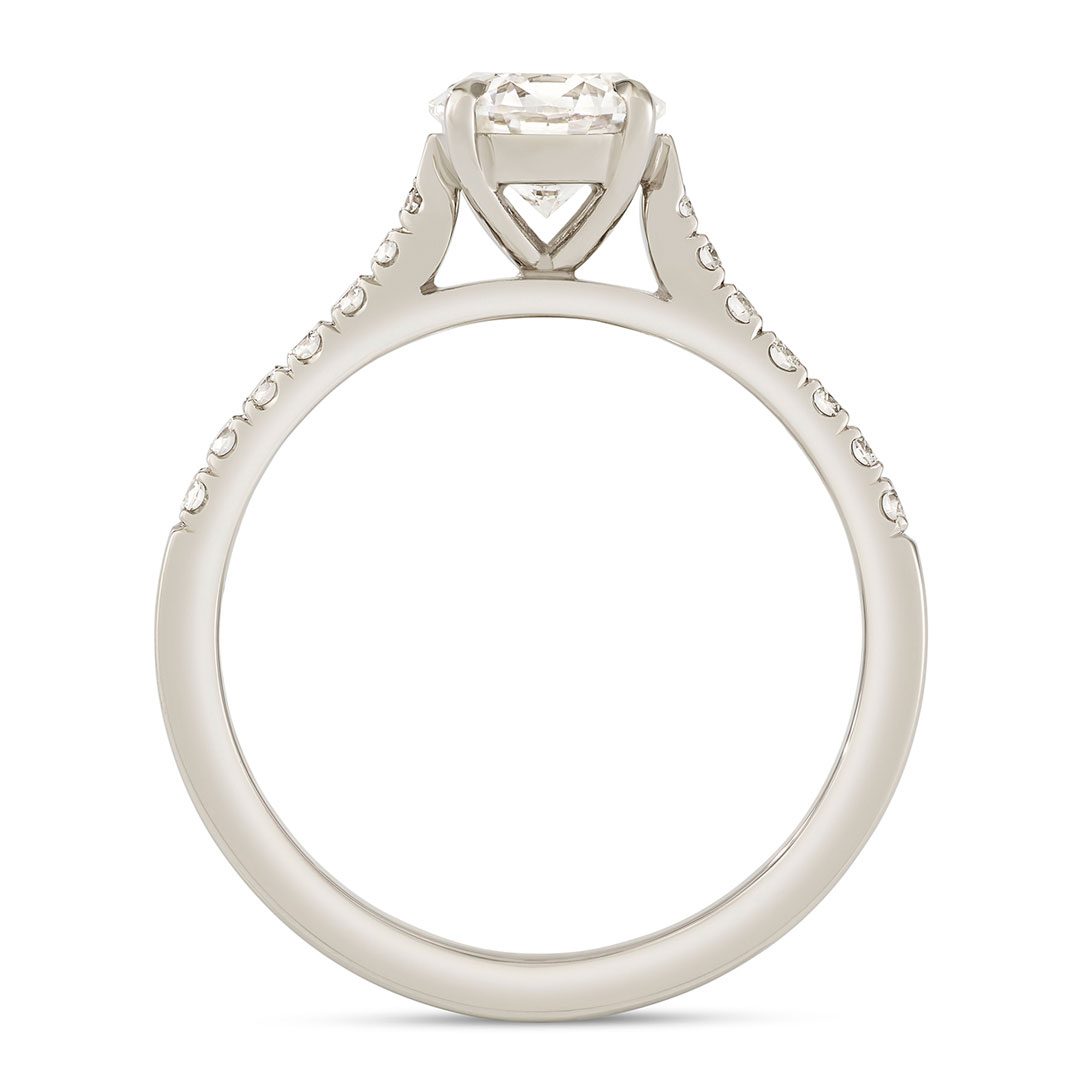 Platinum Round Brilliant Cut Diamond Engagement Ring