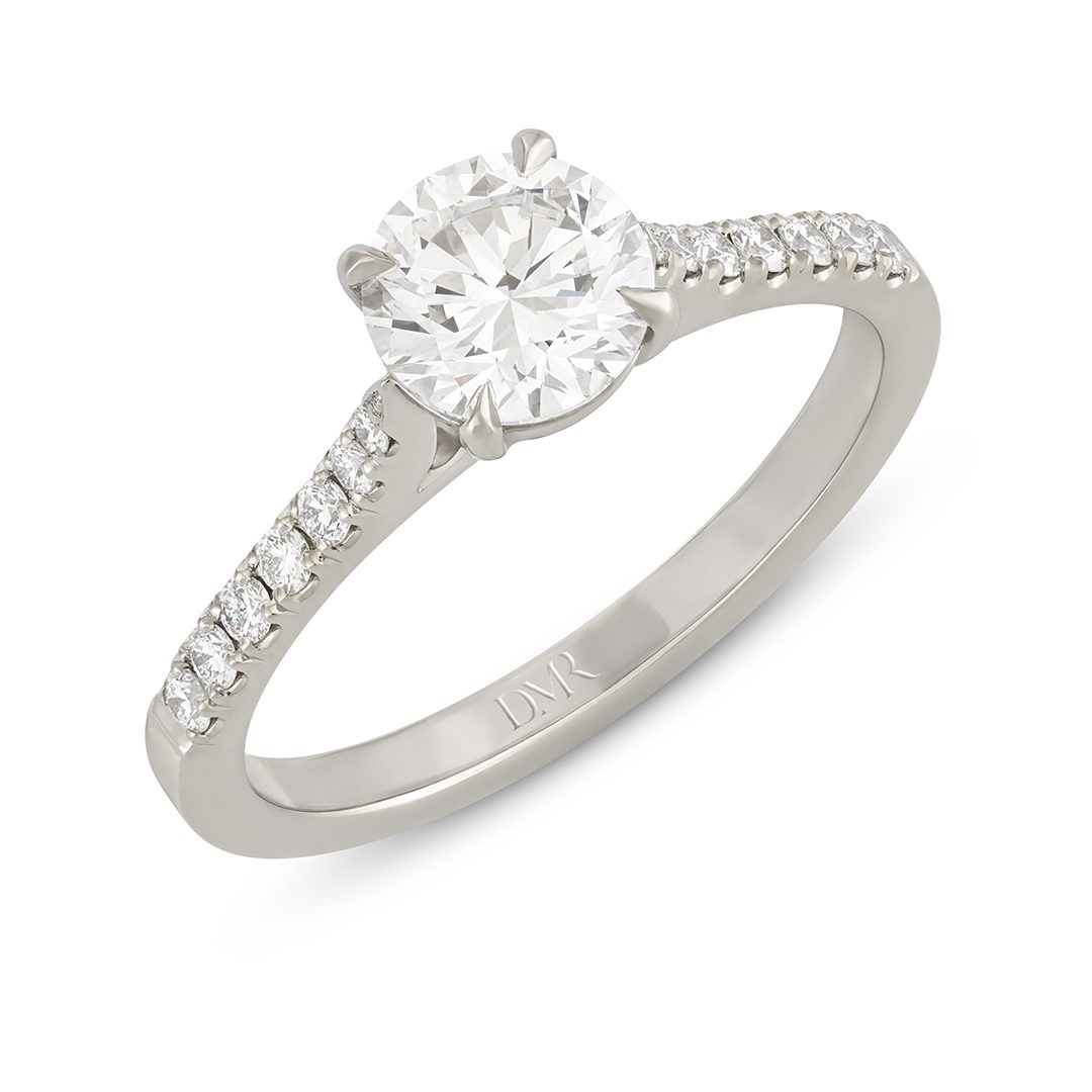 Platinum Round Brilliant Cut Diamond Engagement Ring