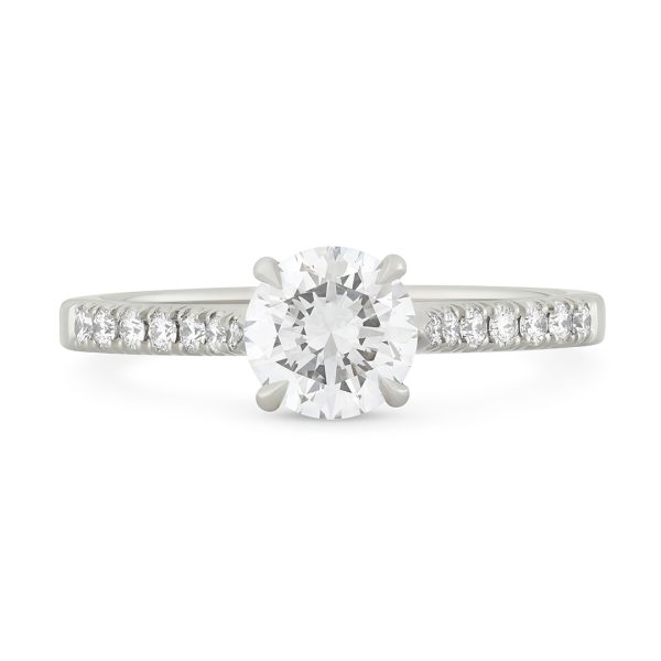 Platinum Round Brilliant Cut Diamond Engagement Ring