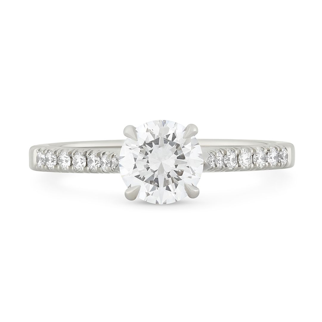 Platinum Round Brilliant Cut Diamond Engagement Ring