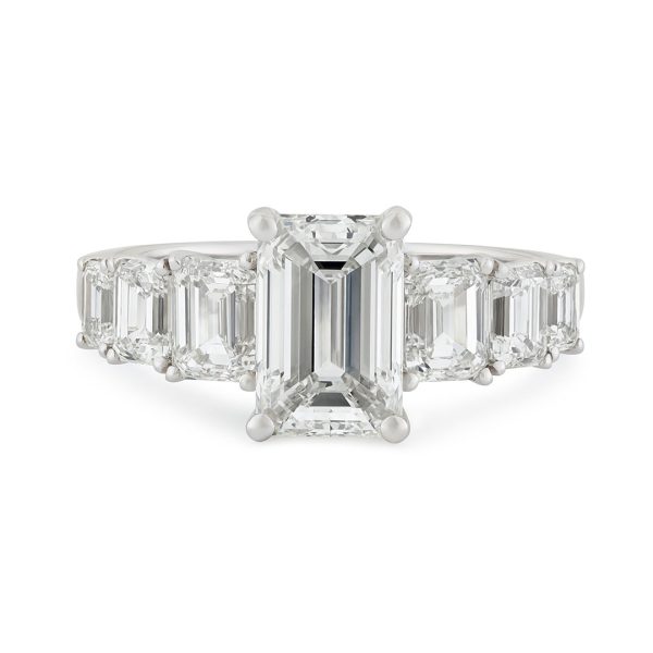 Platinum Emerald Cut Diamond Ring