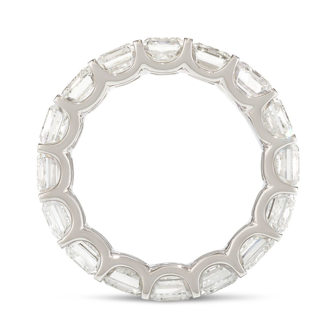 Platinum Emerald Cut Diamond Eternity Ring