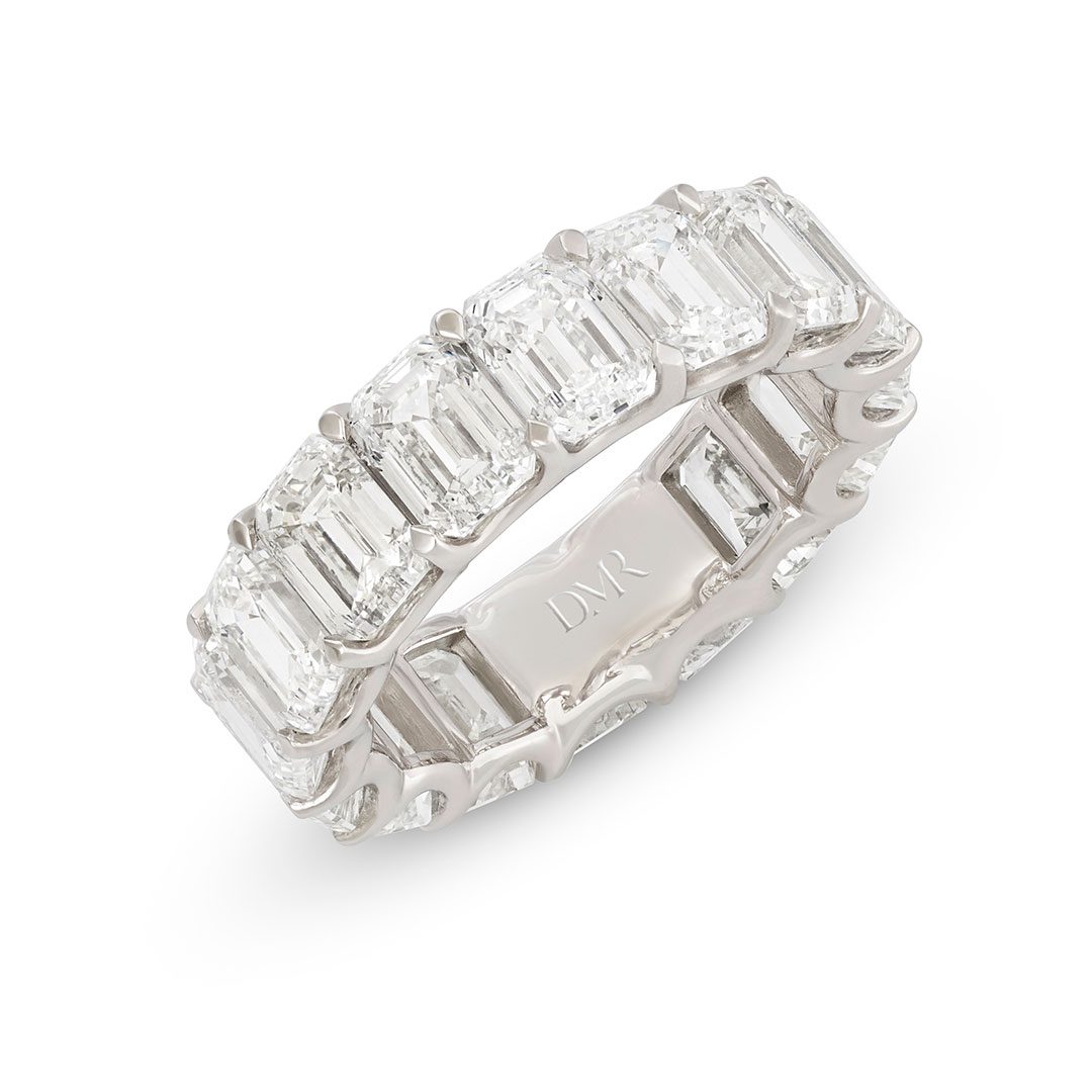 Platinum Emerald Cut Diamond Eternity Ring