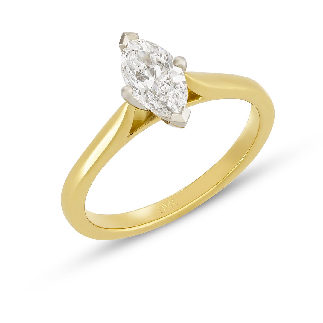 Yellow Gold Marquise Cut Diamond Engagement Ring Yellow Gold Marquise Cut Diamond Engagement Ring