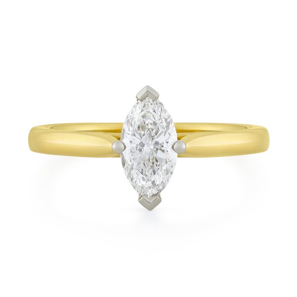 Yellow Gold Marquise Cut Diamond Engagement Ring