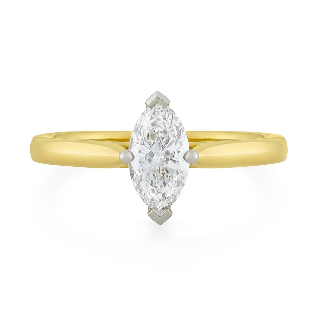 Yellow Gold Marquise Cut Diamond Engagement Ring Yellow Gold Marquise Cut Diamond Engagement Ring
