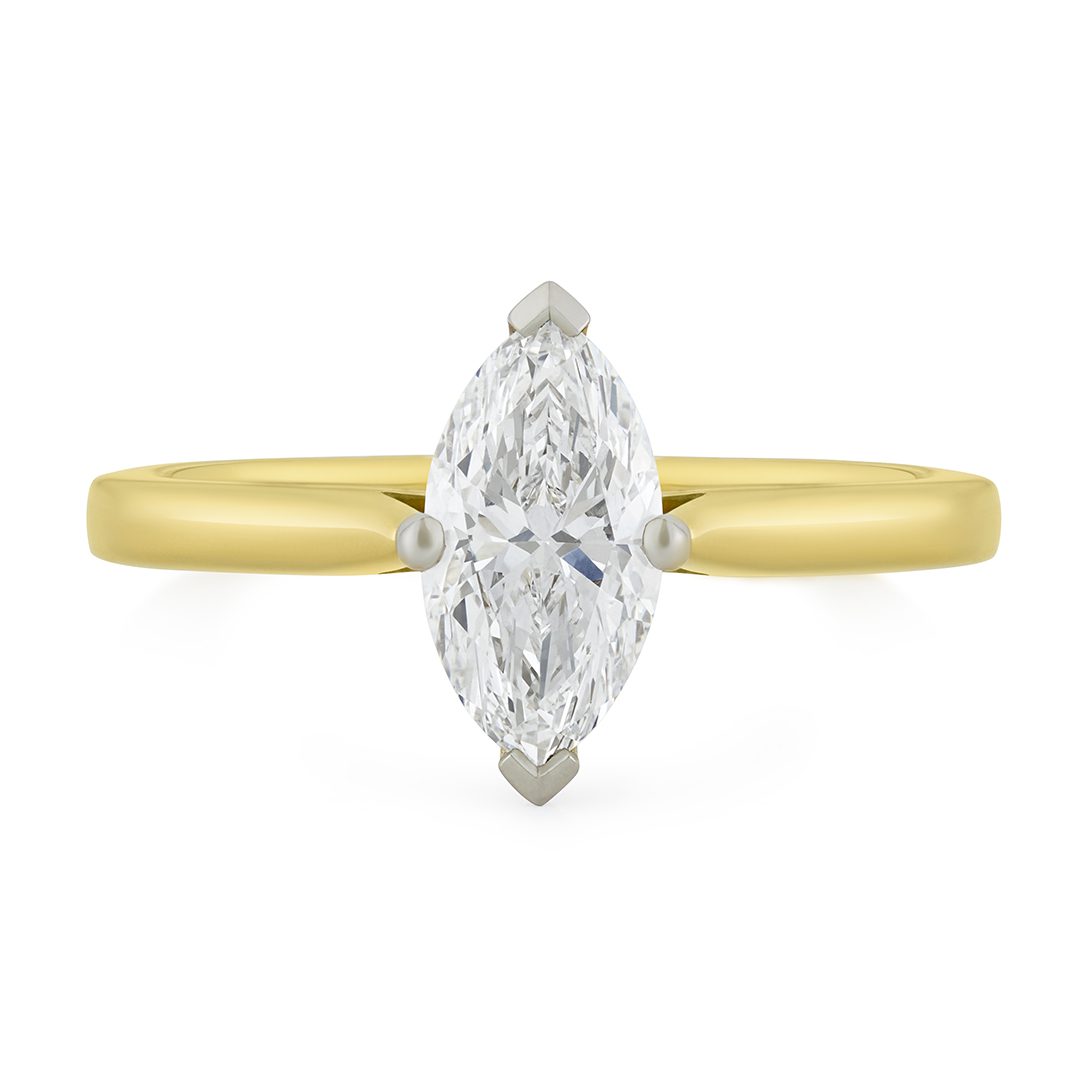 Signature Yellow Gold Marquise Cut Diamond Engagement Ring Signature Yellow Gold Marquise Cut Diamond Engagement Ring