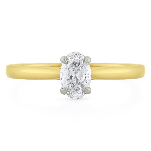 Signature Yellow Gold Oval Cut Diamond Engagement Ring