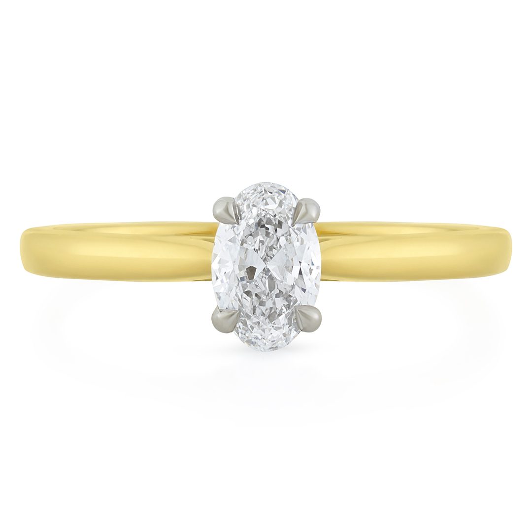 Signature Yellow Gold Oval Cut Diamond Engagement Ring