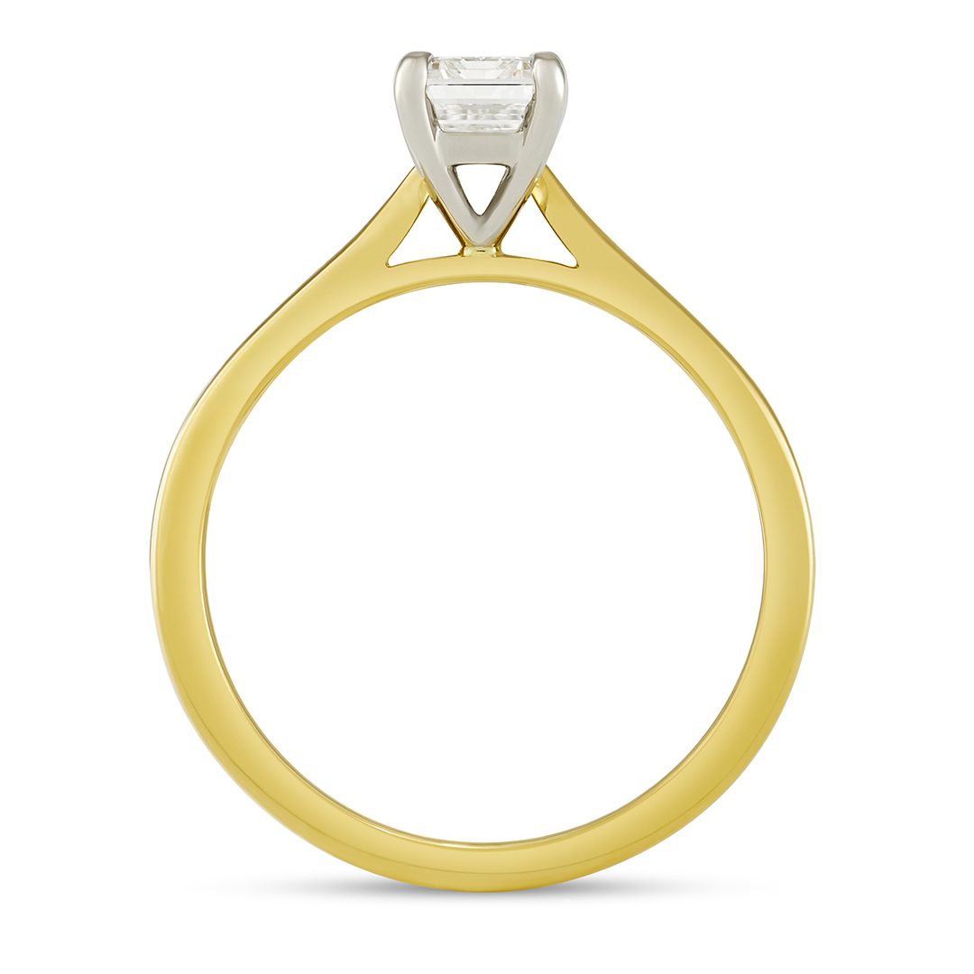 Signature Yellow Gold & Platinum Emerald Cut Diamond Ring