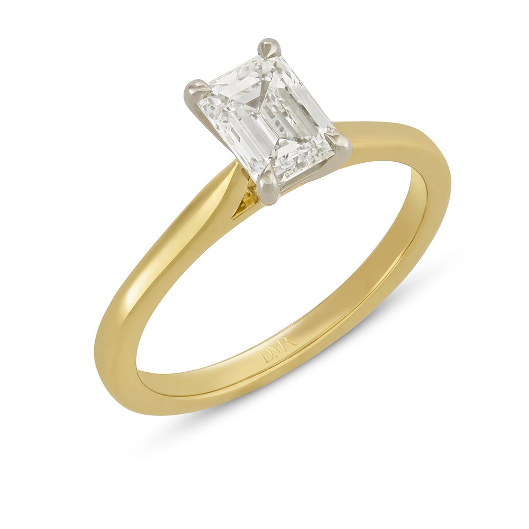 Signature Yellow Gold & Platinum Emerald Cut Diamond Ring