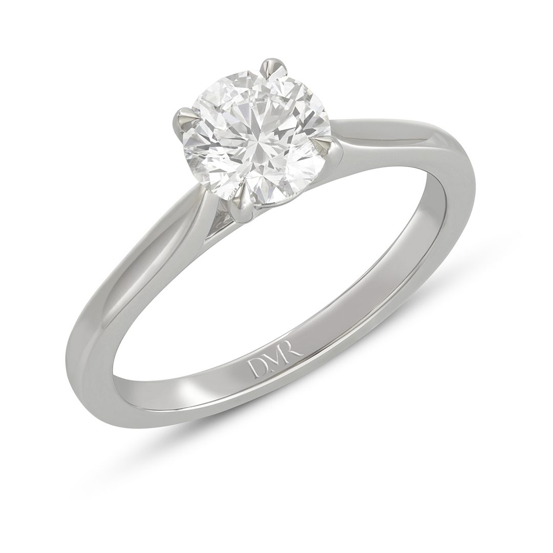 Signature Platinum Round Brilliant Cut Diamond Solitaire Ring Signature Platinum Round Brilliant Cut Diamond Solitaire Ring