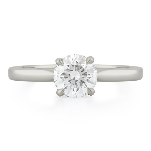 Signature Platinum Round Brilliant Cut Diamond Solitaire Ring