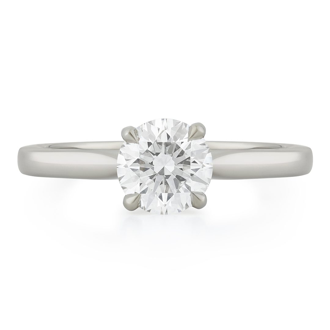 Signature Platinum Round Brilliant Cut Diamond Solitaire Ring Signature Platinum Round Brilliant Cut Diamond Solitaire Ring