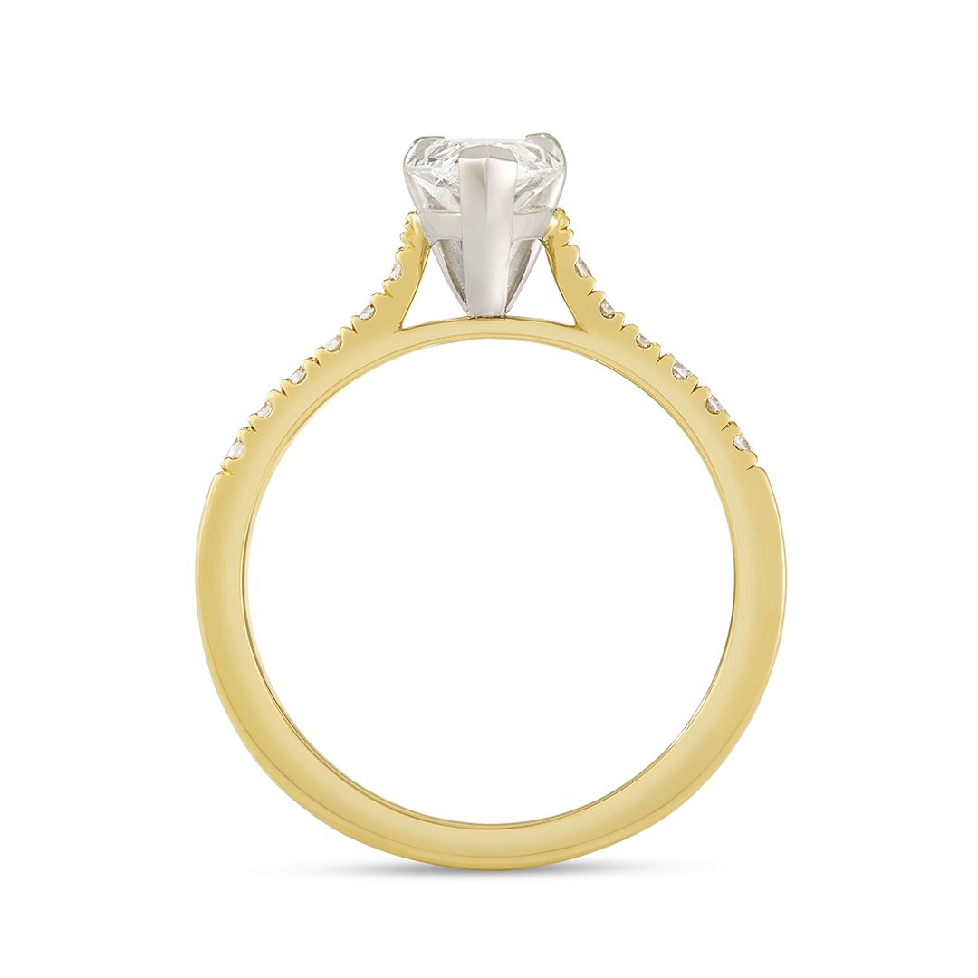 Yellow Gold & Platinum Pear Shape Diamond Ring Yellow Gold & Platinum Pear Shape Diamond Ring