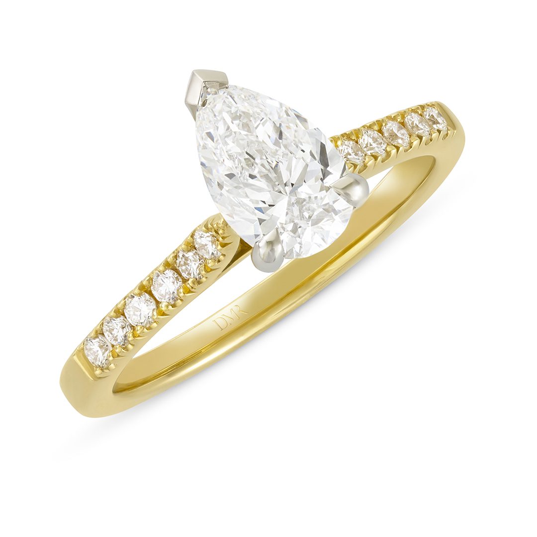 Yellow Gold & Platinum Pear Shape Diamond Ring Yellow Gold & Platinum Pear Shape Diamond Ring