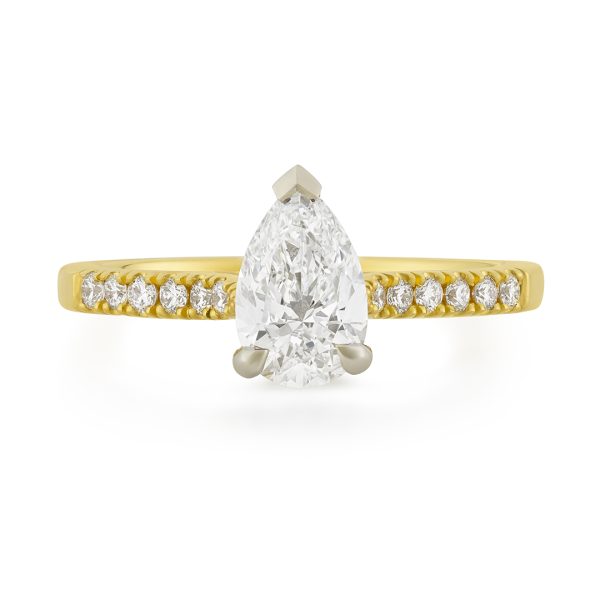 Yellow Gold & Platinum Pear Shape Diamond Ring