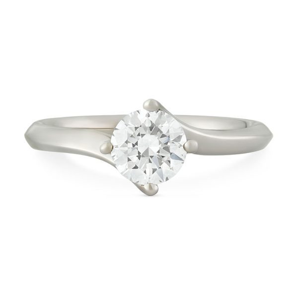 Signature Platinum Round Brilliant Cut Diamond Solitaire Ring