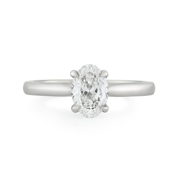 Signature Platinum Oval Cut Diamond Engagement Ring